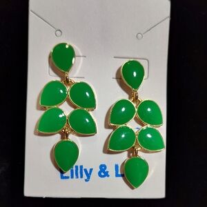 True Green Enameled Teardrop Earrings